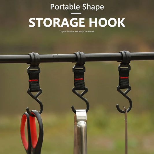 Outdoor 5/10pcs Camping Moveable Hanging Hooks Detachable S-Shaped Multi-Functional Outdoor Tools