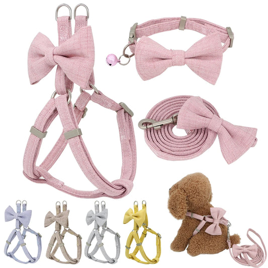 Adjustable Dog Harness Leash Collar Set