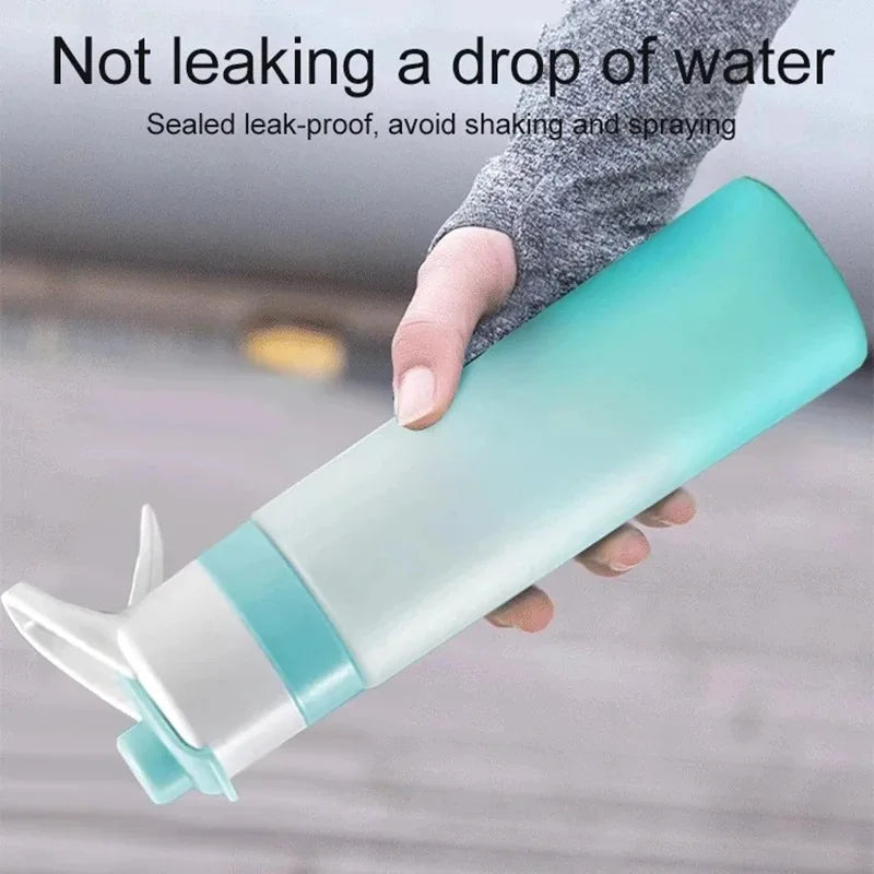 Spray Water Bottle 650ml Portable Outdoor Sports Water Bottle