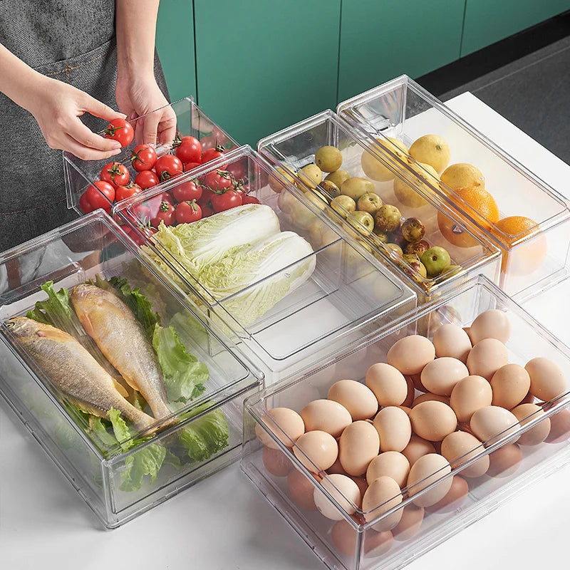 Refrigerator Storage Drawer Type Kitchen Fresh-Keeping Egg & Vegetable Box