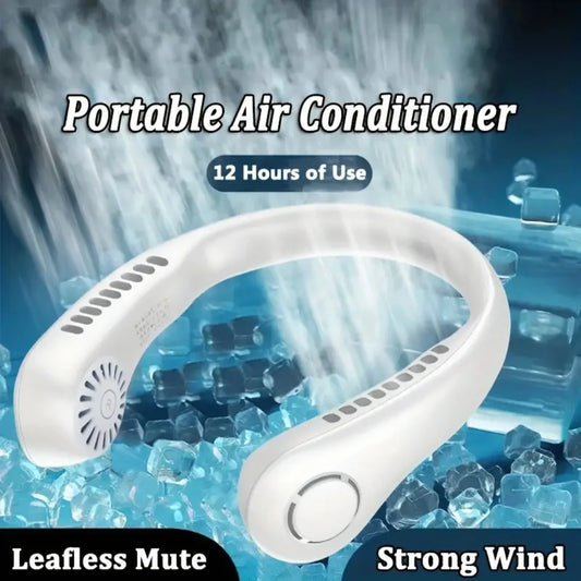 Rechargeable Portable Neck Fan - Bladeless Personal Fan for Outdoor Sports - Hands-Free Cooling Solution