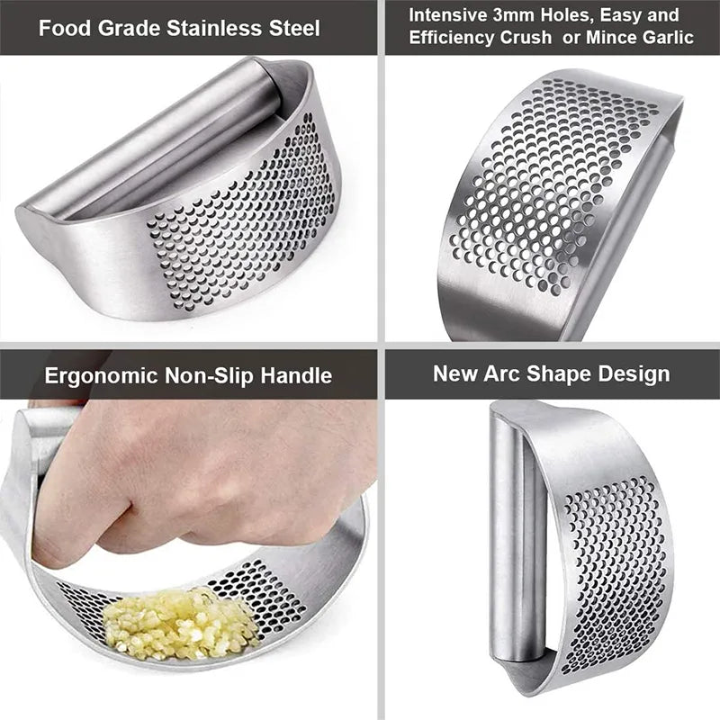 Upgraded Stainless Steel Garlic Press Squeezer