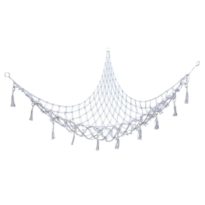 Triangle Net Plush Toy Storage Corner Hanging Cotton Rope Hand-Woven Hammock