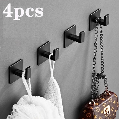 Black Self-Adhesive Wall Hooks