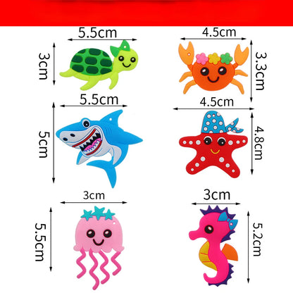 Plastic Drinking Straw 8pcs 25cm Reusable Animal Sharks Turtles Starfish Seahorses Crabs