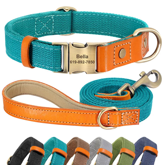 Nylon Custom Dog Collar Leash Set