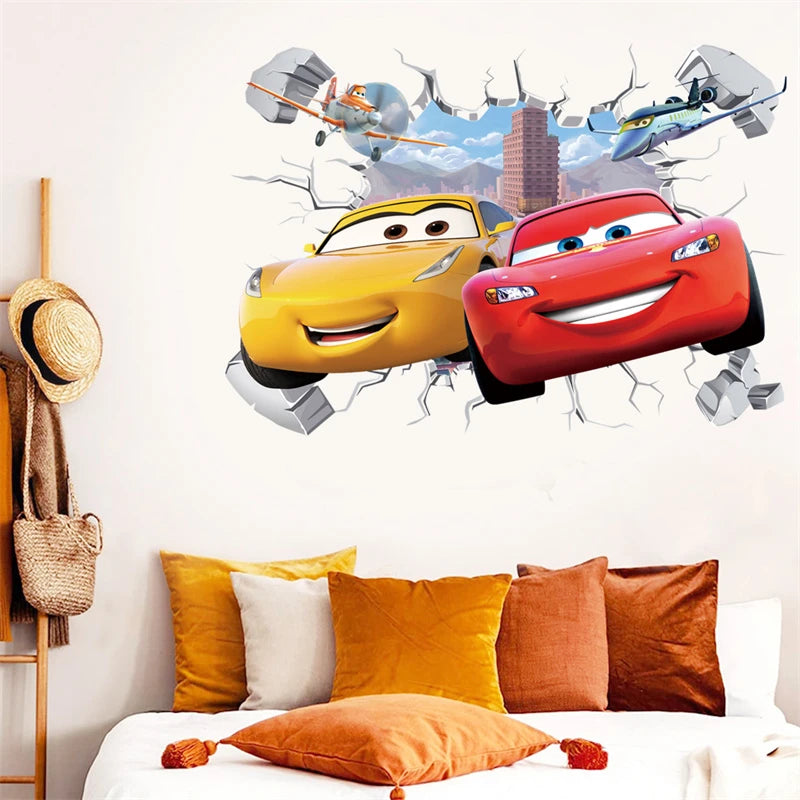 Cartoon Cars 3D Wall Stickers