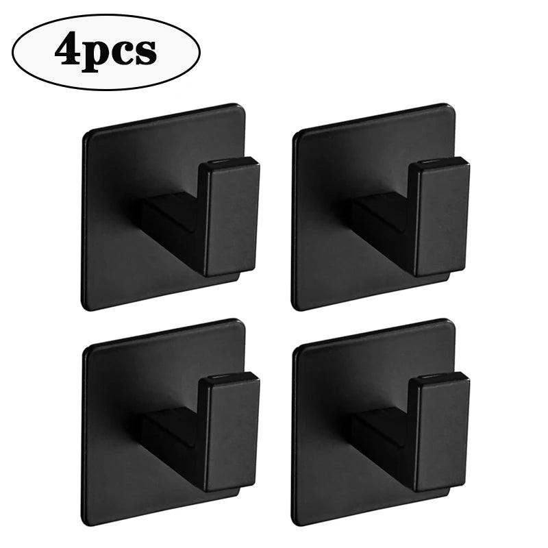 Black Self-Adhesive Wall Hooks